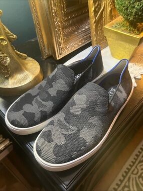 Rothy's Black & Gray Camo Slip-On Sneakers Womens 9.5